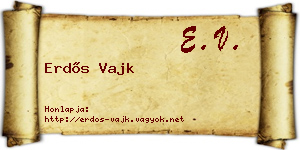 Erdős Vajk névjegykártya